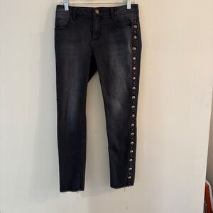 Romeo & Juliet Couture black/charcoal grey studded Skinny Jeans Size M